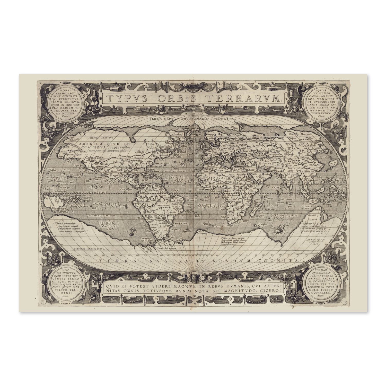 Typus Orbis Terrarum 1608 poster print